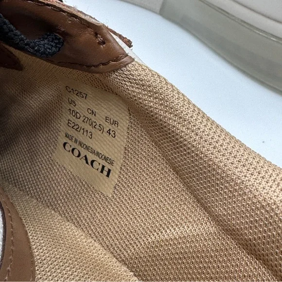 Coach CitySole Court Sneakers Men’s 10D Brown Black White Leather Low Top Shoes - Picture 12 of 16